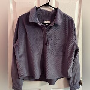 True Craft Purple soft faux suede oversized shacket shirt size M